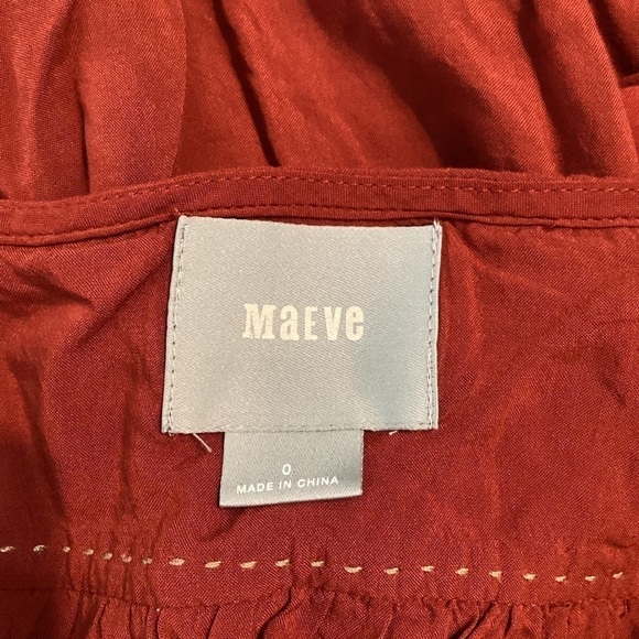 Anthropologie Maeve Crescent Street Blouse Size 0 Rust Red - Picture 6 of 7